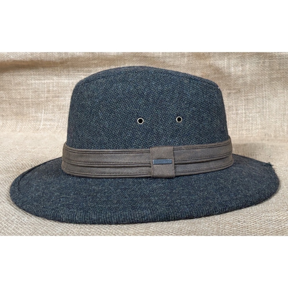 Circa 1921 Dorfman Hat Fedora Sz Medium Brown Tweed Wool Blend Eclectic Grandpa